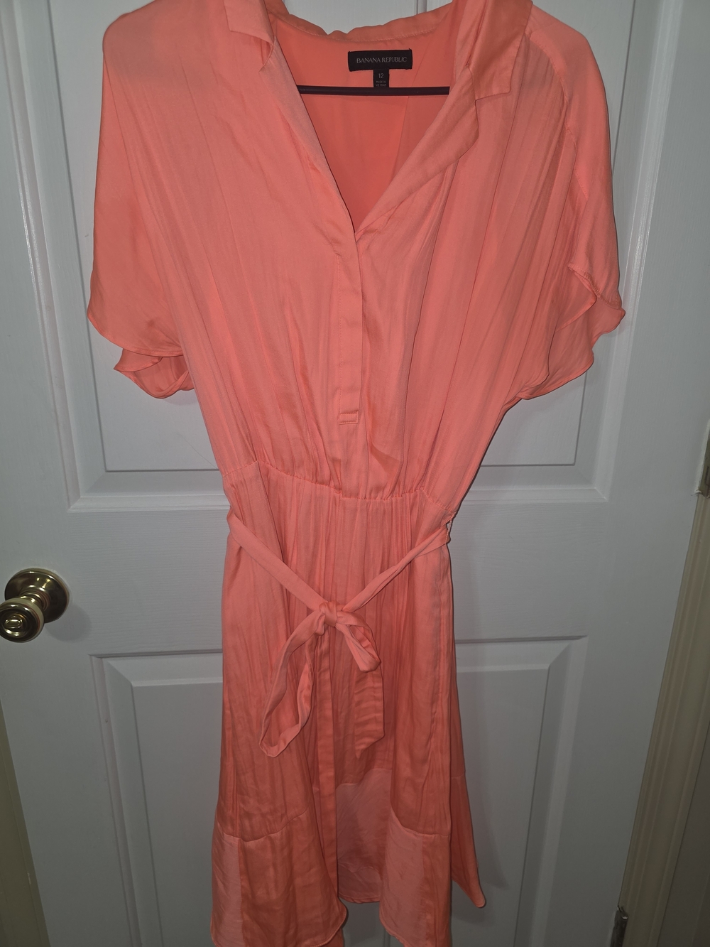 Banana Republic Coral Collared Shirt Dress